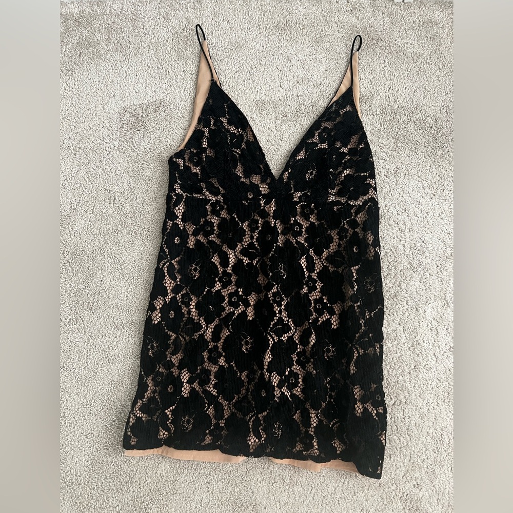Free People Black Lace Mini Dress